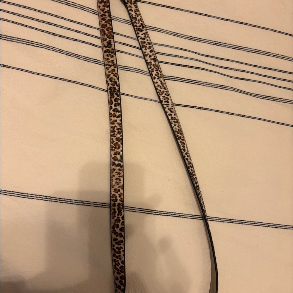 Leopard Print Women's Leather Belt - Picture 2 of 4